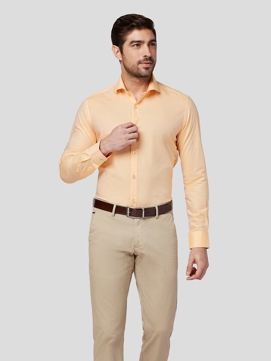 Cut Way Collar Shirt With Contrast Piping Detail