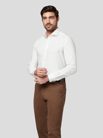 Cut Way Collar Shirt with Contrast Piping Detail Cut Way Collar Shirt with Contrast Piping Detail