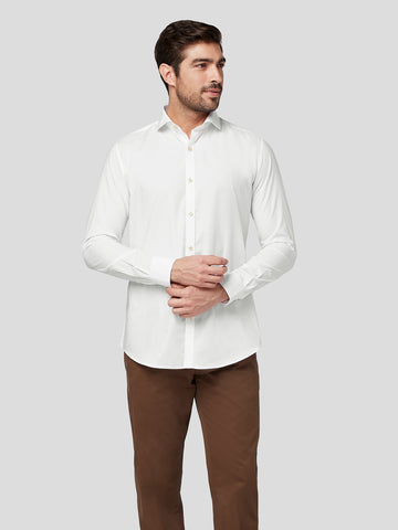 Cut Way Collar Shirt with Contrast Piping Detail Cut Way Collar Shirt with Contrast Piping Detail