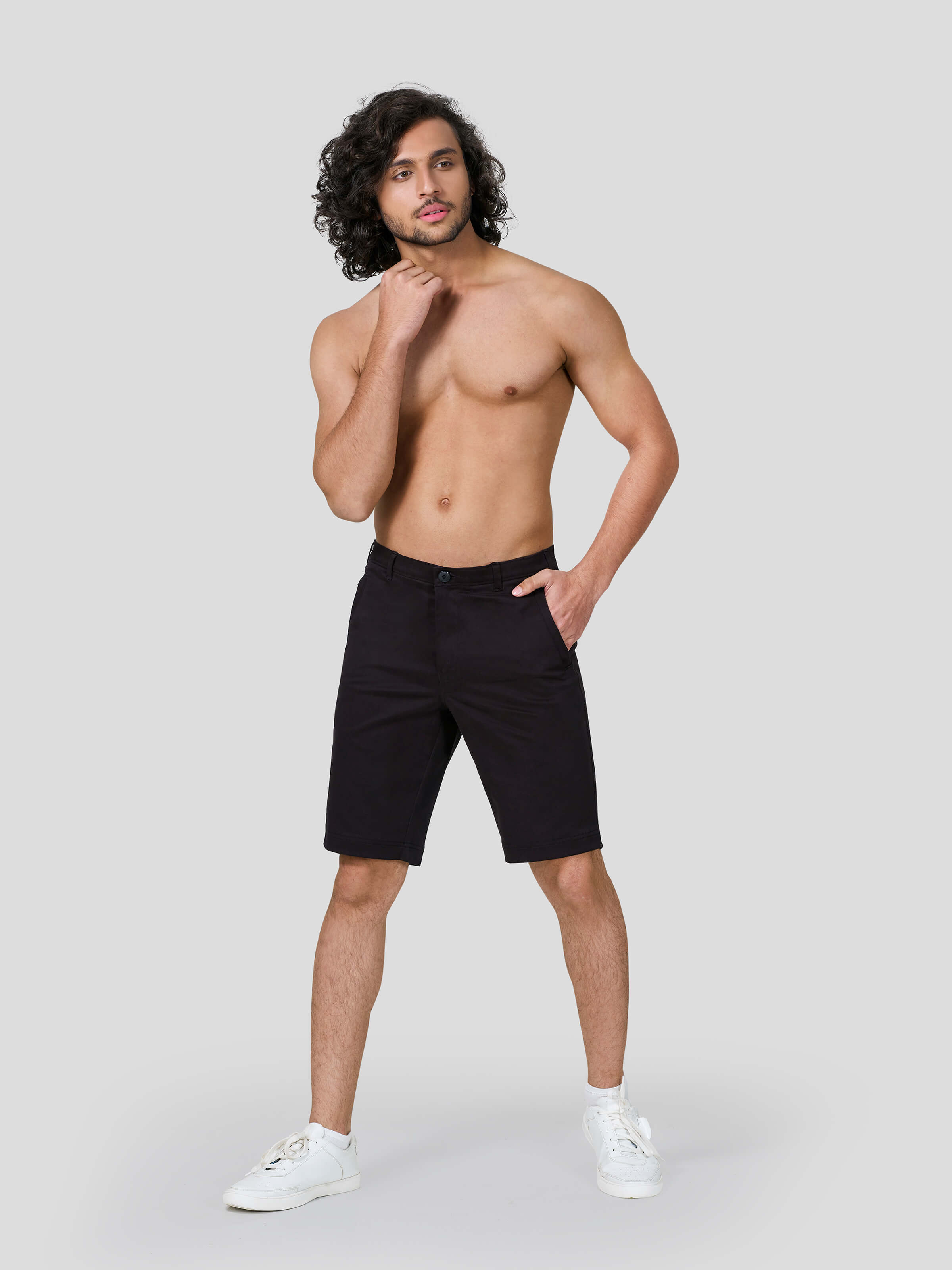 Wayfarer Shorts with Diagonal Zip Pocket - Zest Mélange  Wayfarer Shorts with Diagonal Zip Pocket - Zest Mélange