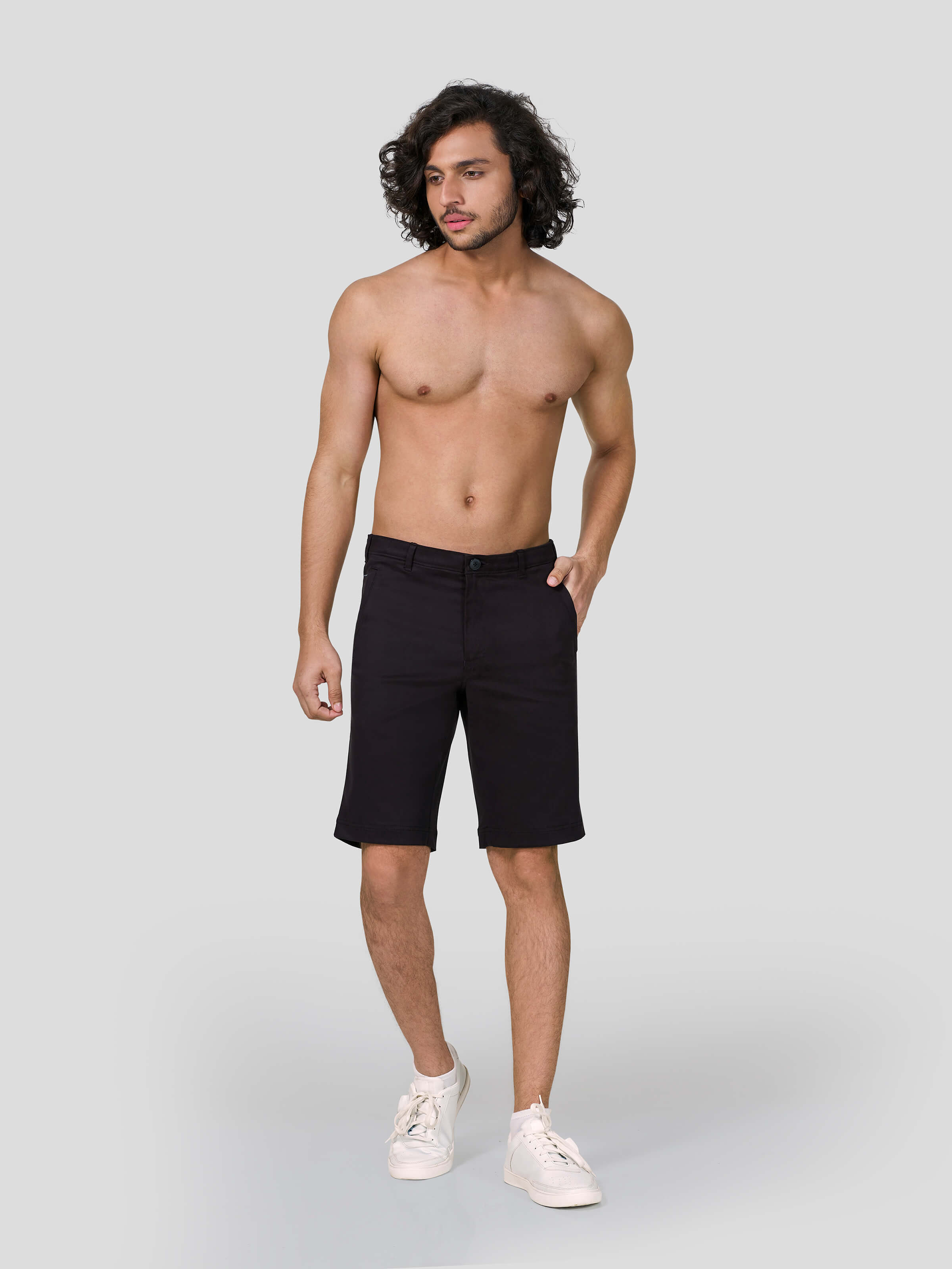 Wayfarer Shorts with Diagonal Zip Pocket - Zest Mélange  Wayfarer Shorts with Diagonal Zip Pocket - Zest Mélange
