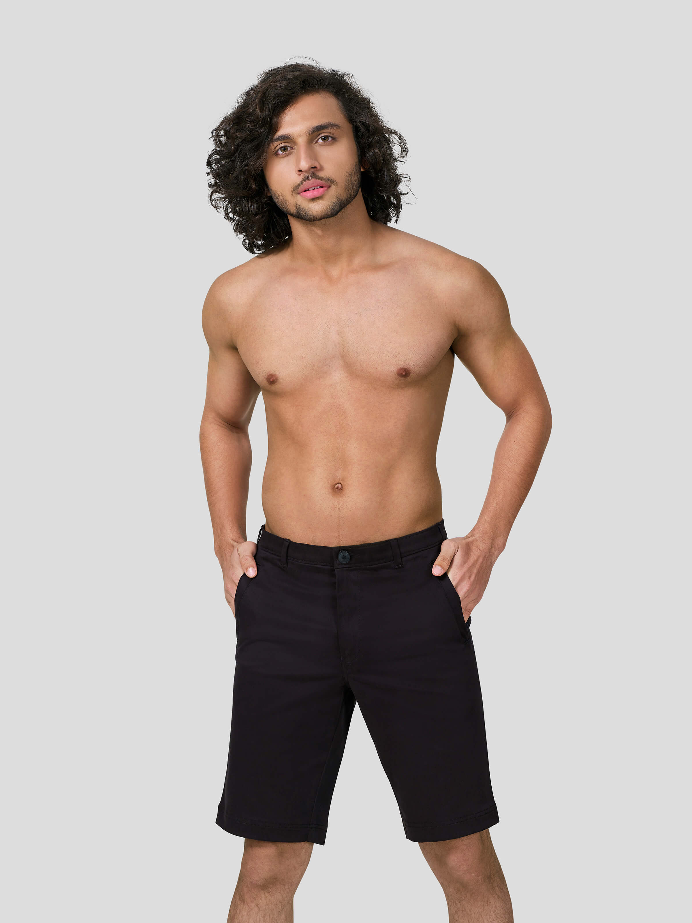 Wayfarer Shorts with Diagonal Zip Pocket - Zest Mélange  Wayfarer Shorts with Diagonal Zip Pocket - Zest Mélange