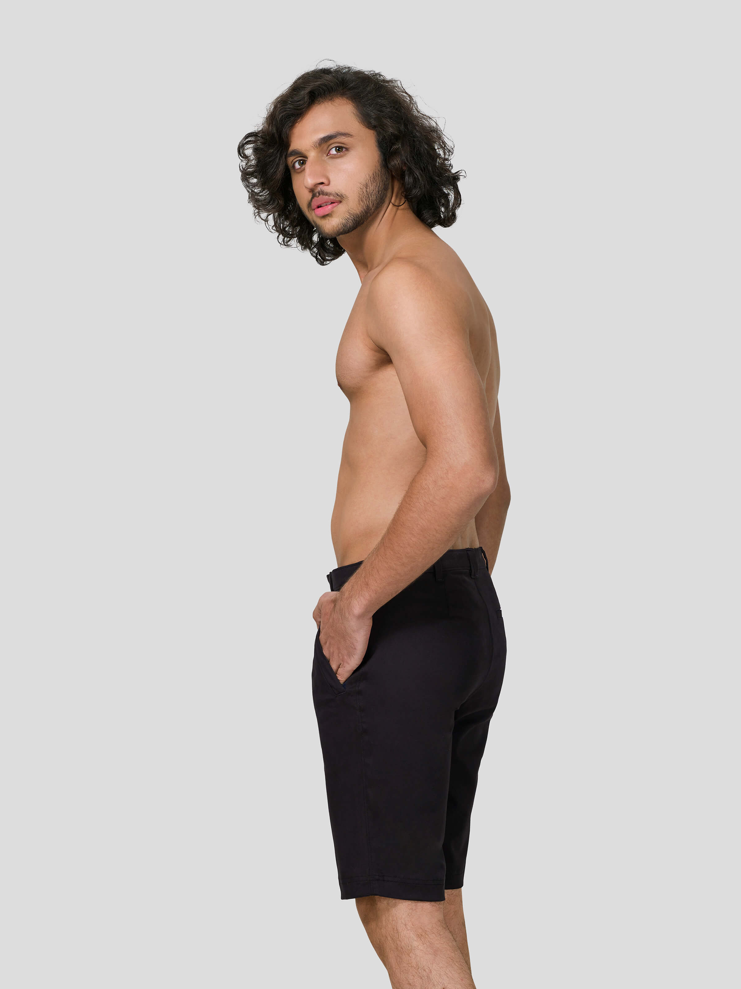 Wayfarer Shorts with Diagonal Zip Pocket - Zest Mélange  Wayfarer Shorts with Diagonal Zip Pocket - Zest Mélange