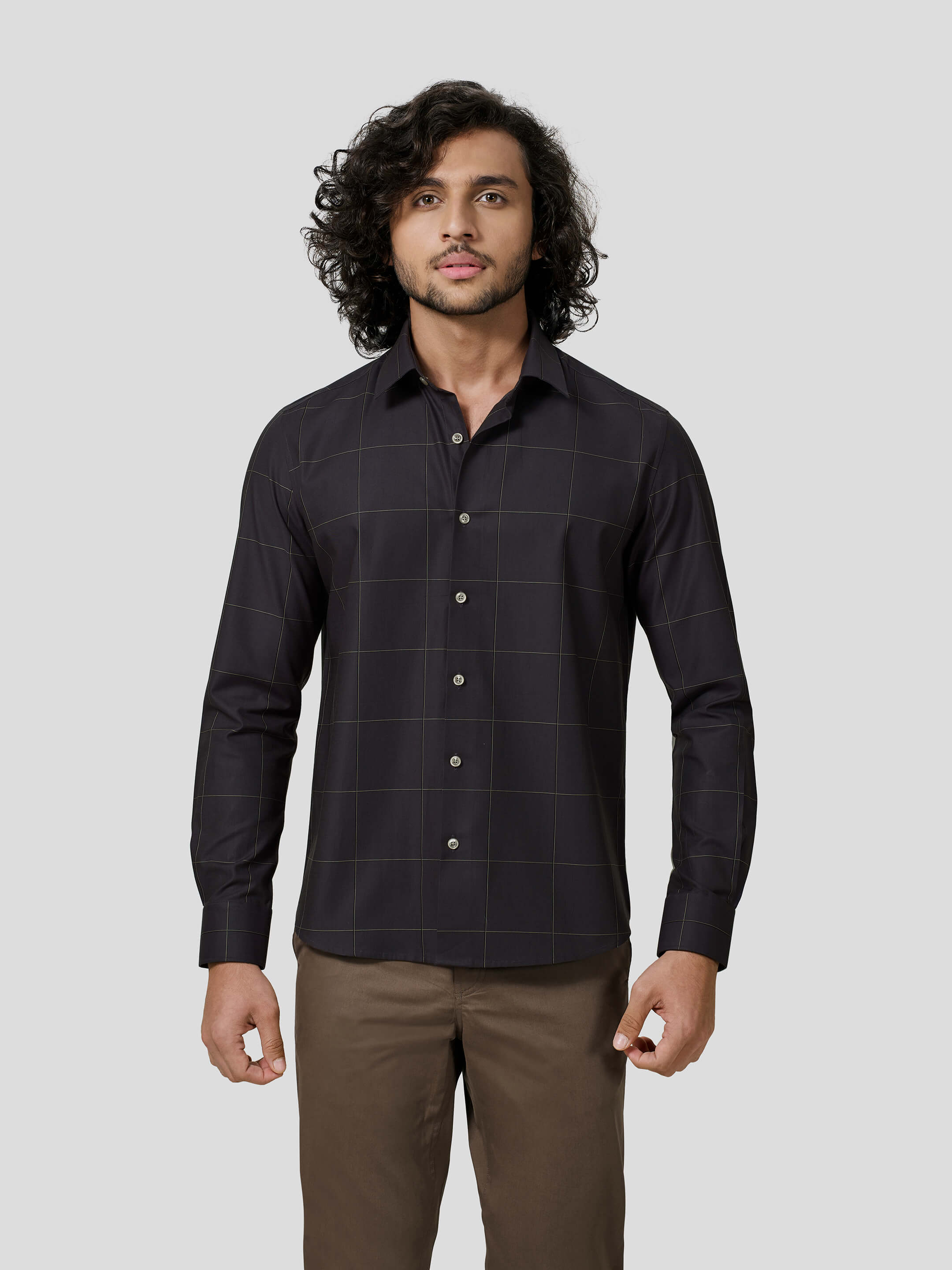 Perfecto Full Sleeve Checkered Untuck Shirt - Zest Mélange Perfecto Full Sleeve Checkered Untuck Shirt - Zest Mélange