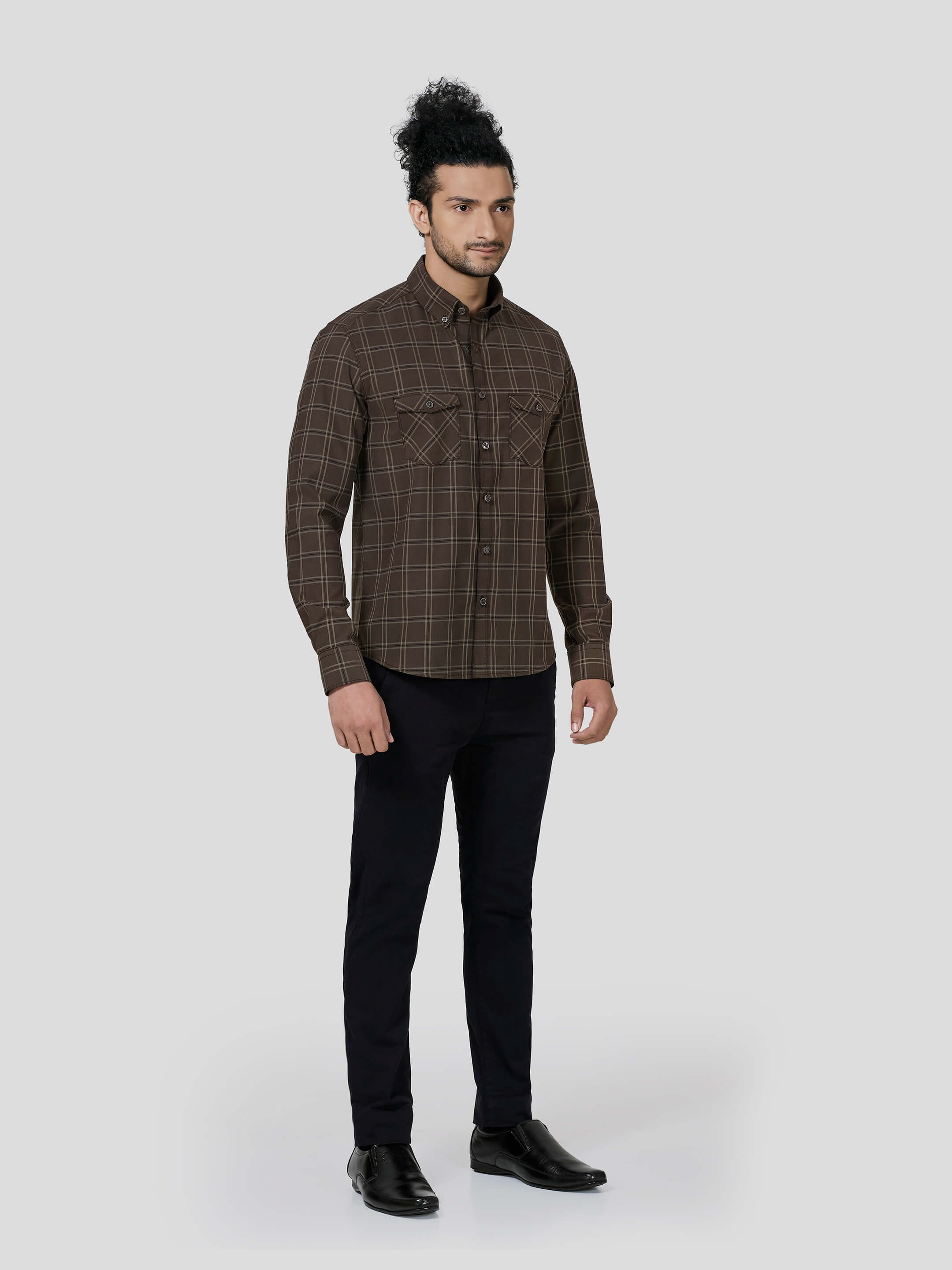 Perseverance Button Down Untuck Check Shirt - Zest Mélange Perseverance Button Down Untuck Check Shirt - Zest Mélange