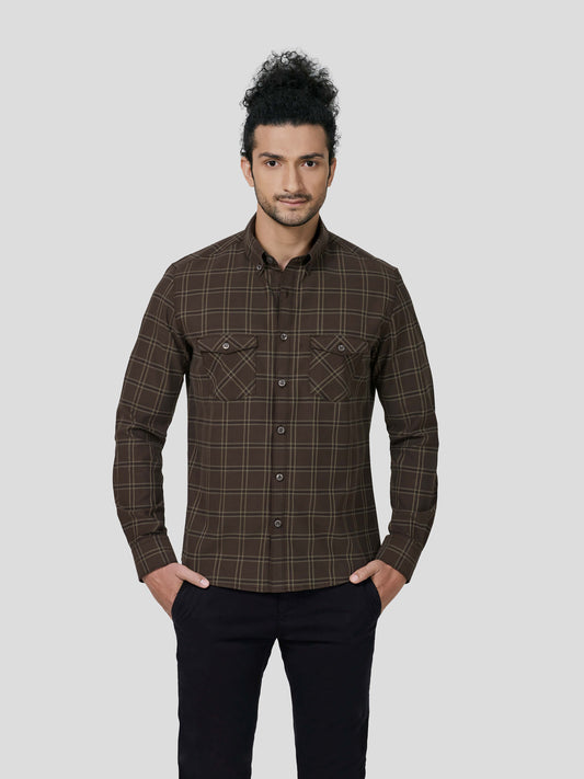Perseverance Button Down Untuck Check Shirt - Zest Mélange