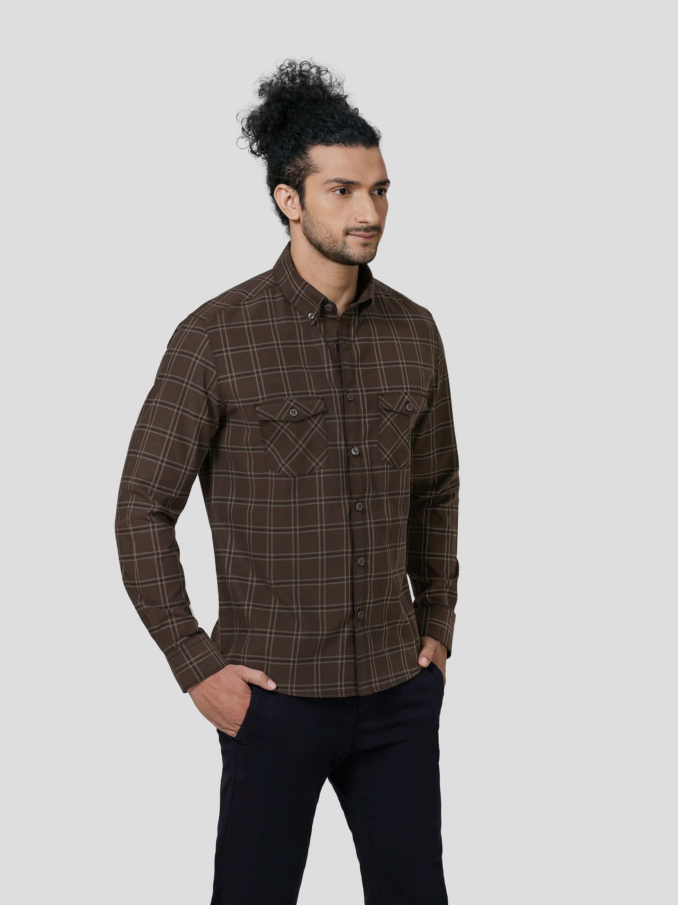Perseverance Button Down Untuck Check Shirt - Zest Mélange Perseverance Button Down Untuck Check Shirt - Zest Mélange