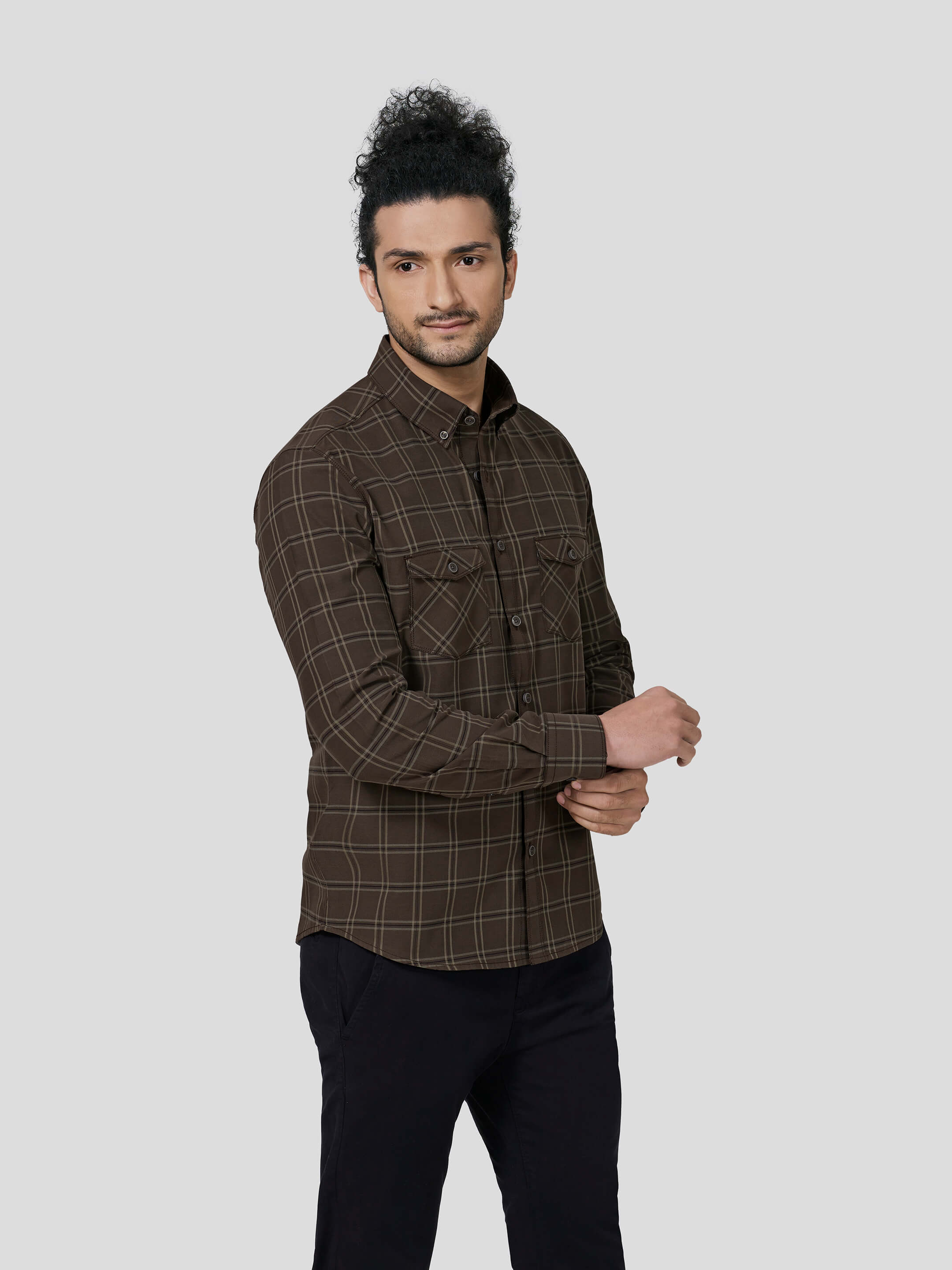 Perseverance Button Down Untuck Check Shirt - Zest Mélange Perseverance Button Down Untuck Check Shirt - Zest Mélange