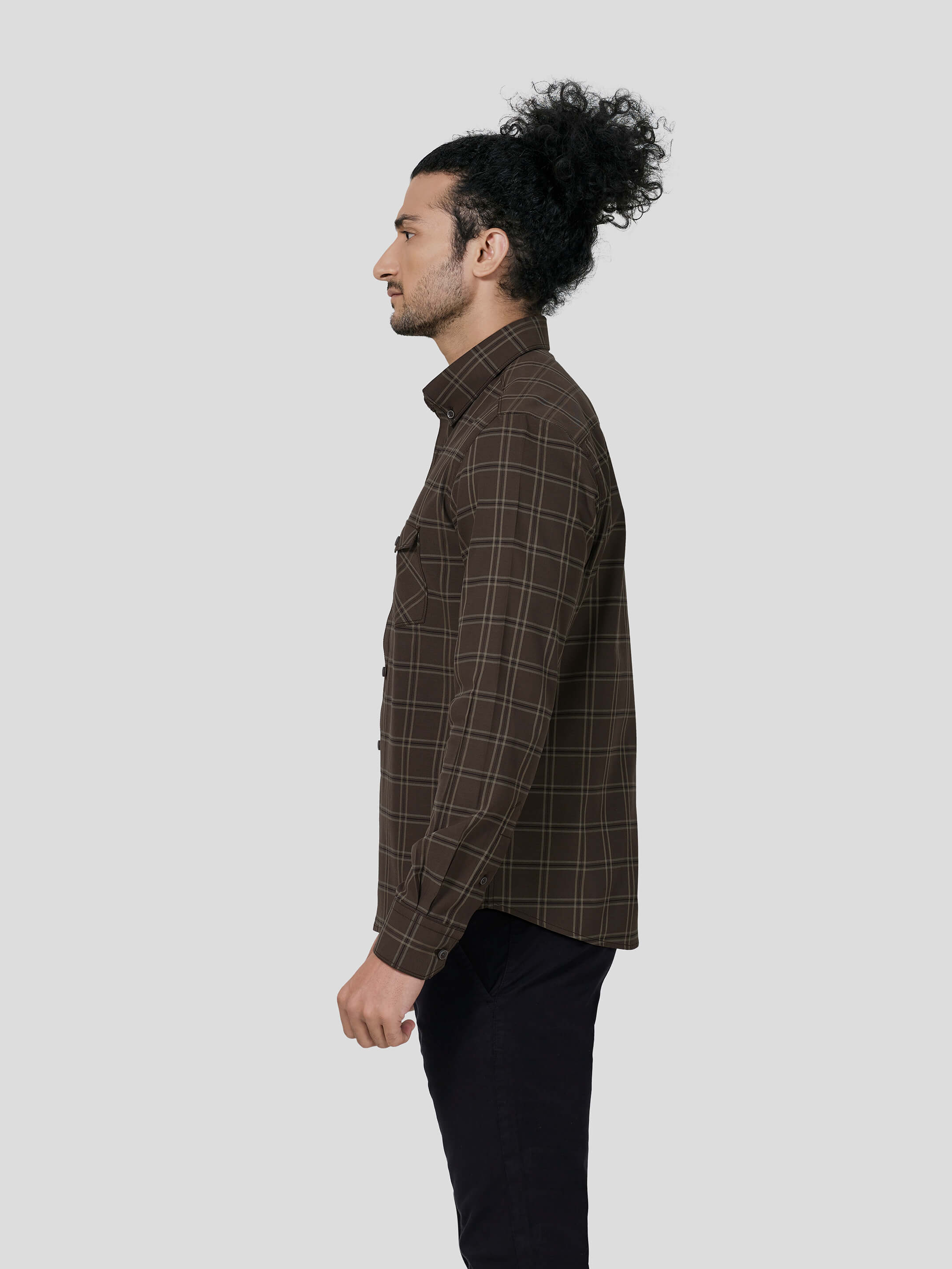 Perseverance Button Down Untuck Check Shirt - Zest Mélange Perseverance Button Down Untuck Check Shirt - Zest Mélange