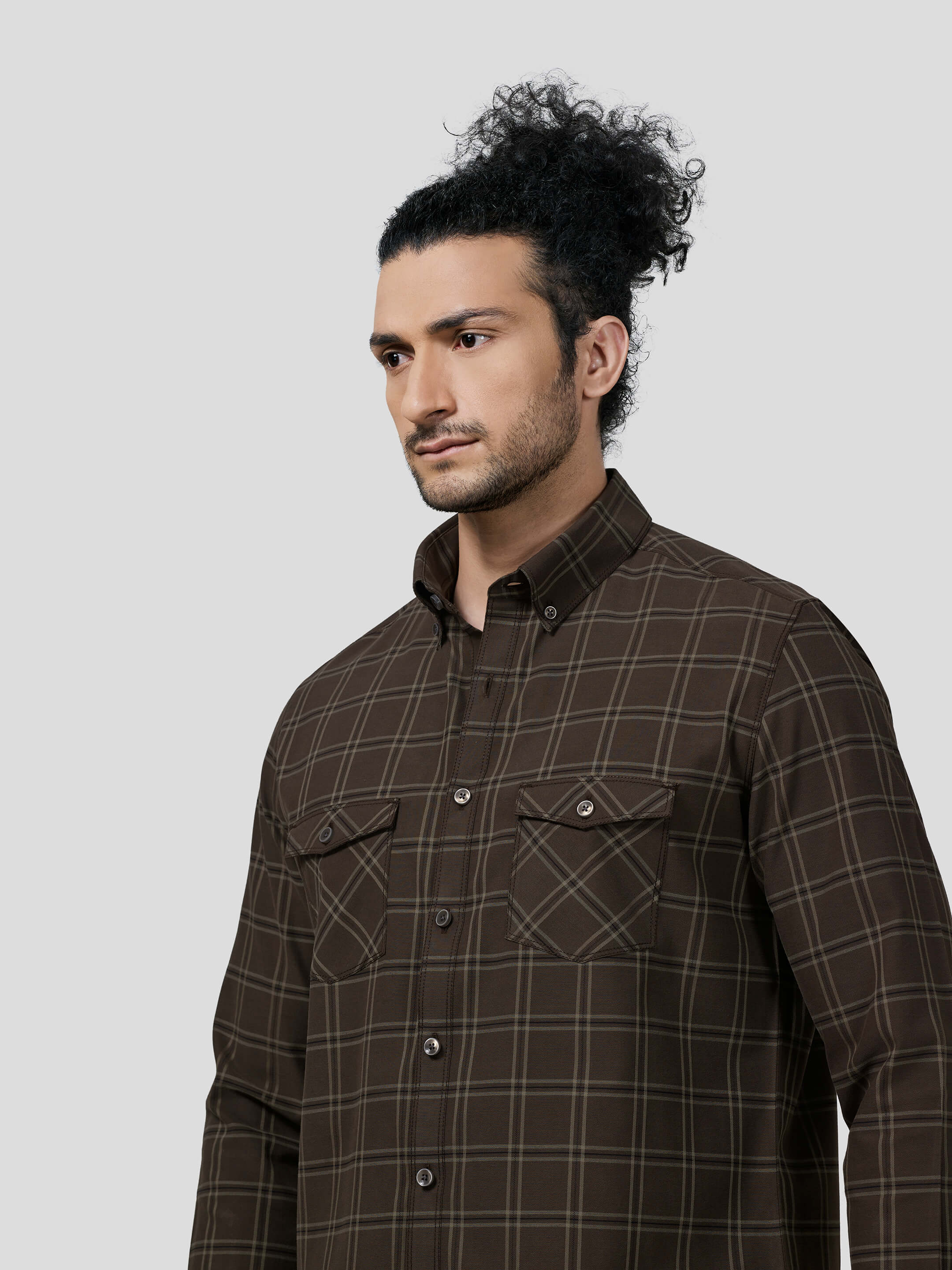 Perseverance Button Down Untuck Check Shirt - Zest Mélange Perseverance Button Down Untuck Check Shirt - Zest Mélange