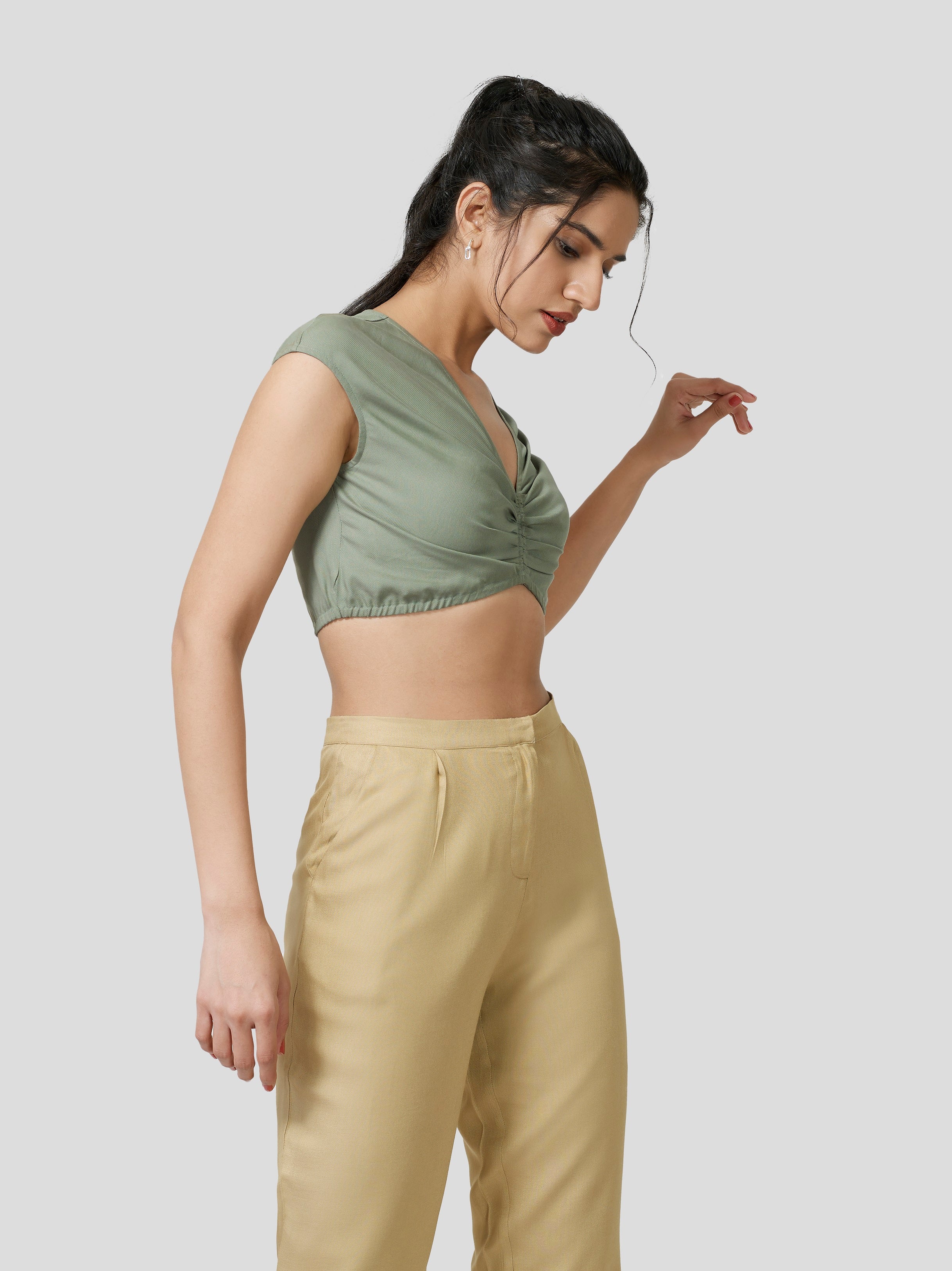 Arioso Rouched Crop Top - Zest Mélange  Arioso Rouched Crop Top - Zest Mélange