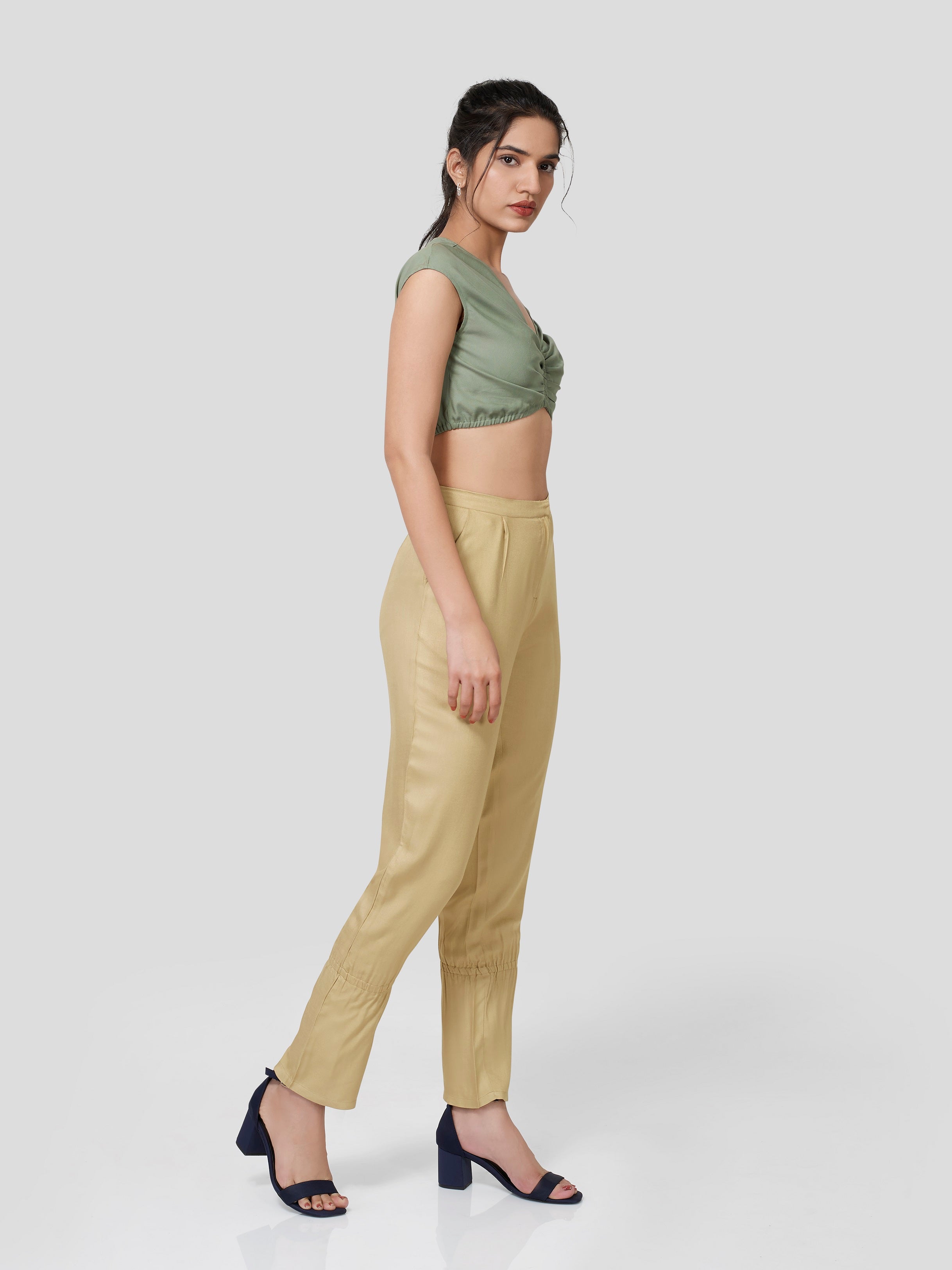 Arioso Rouched Crop Top - Zest Mélange  Arioso Rouched Crop Top - Zest Mélange