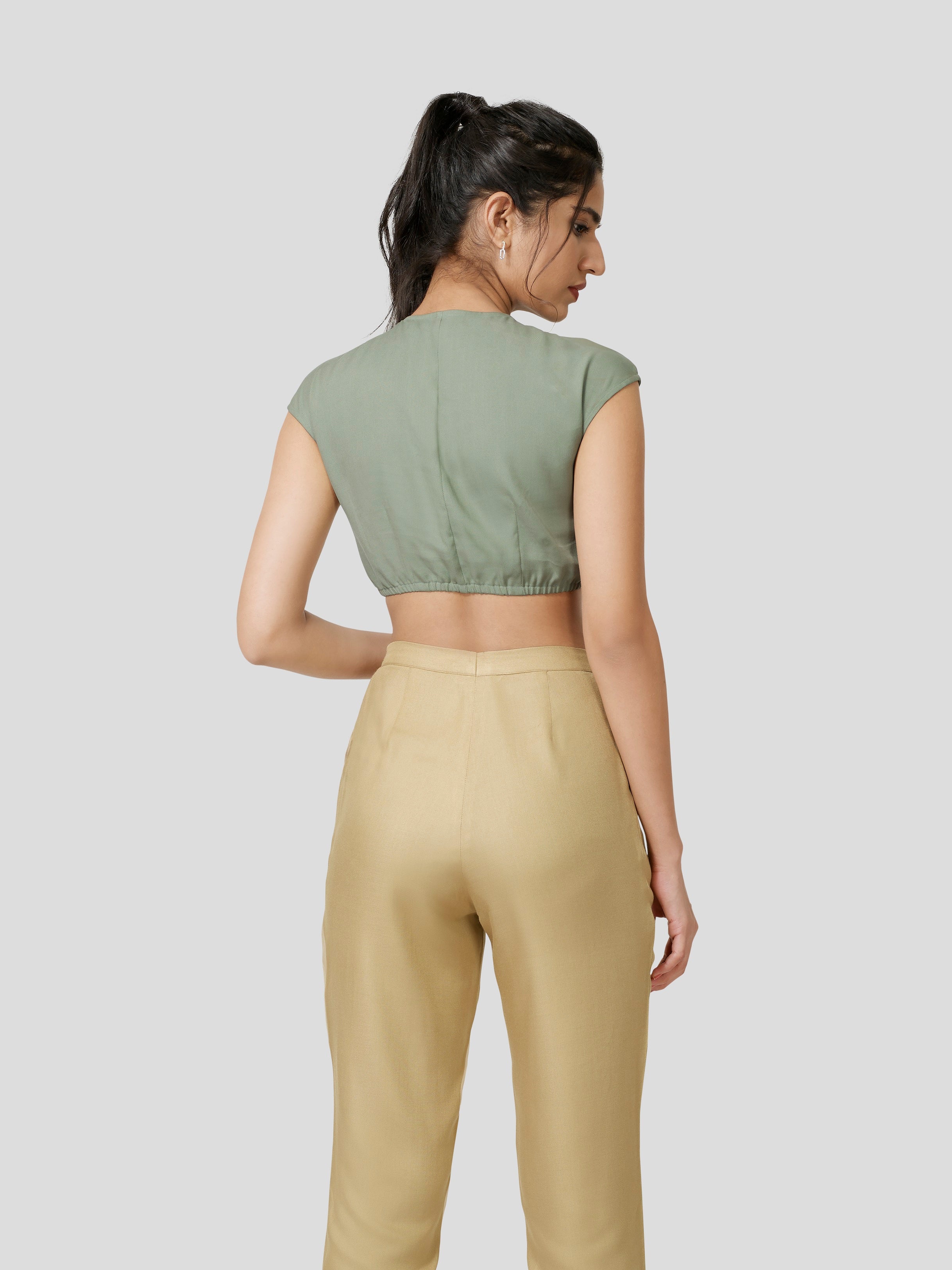 Arioso Rouched Crop Top - Zest Mélange  Arioso Rouched Crop Top - Zest Mélange
