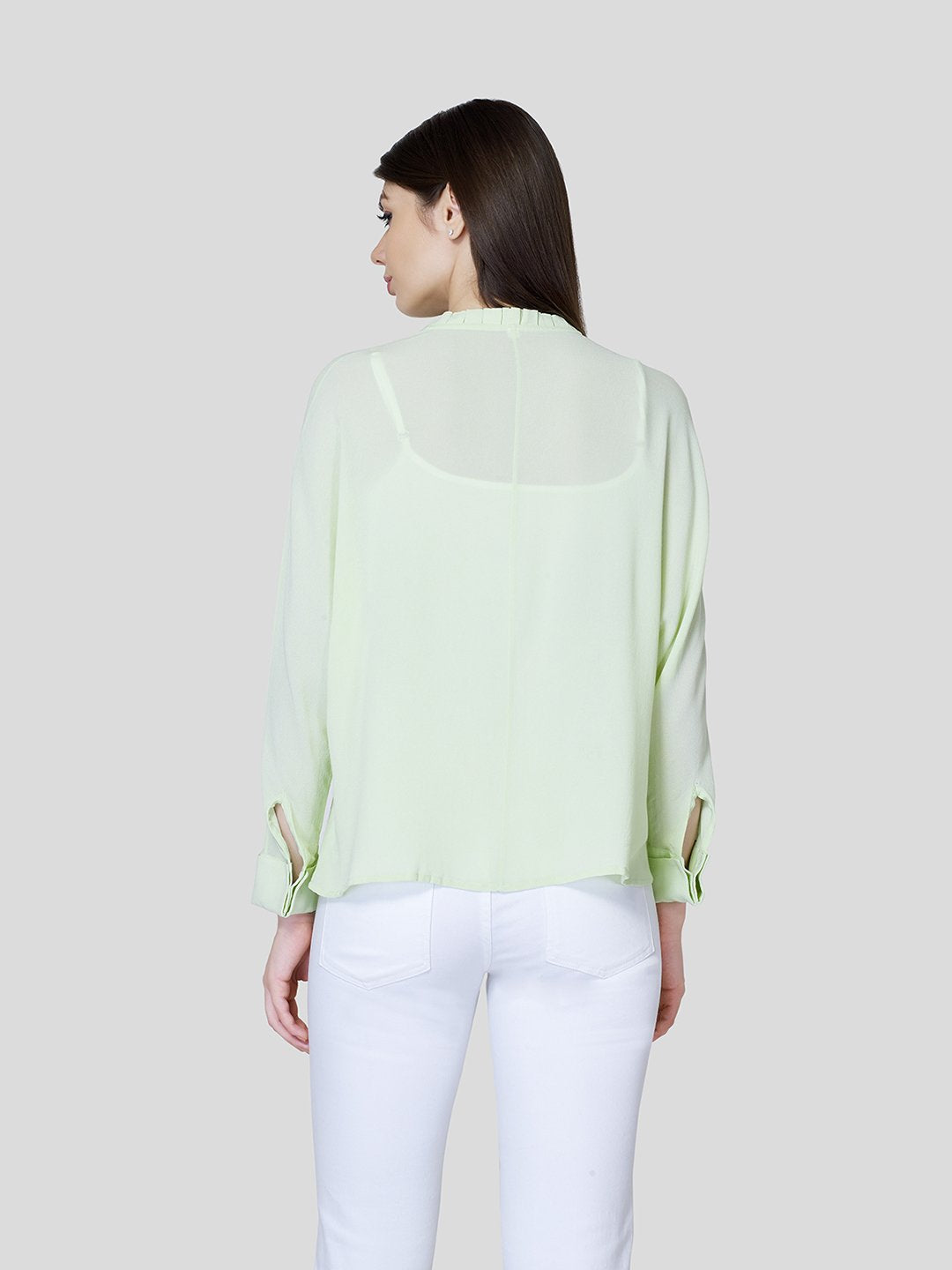Zip Through Blouson - (Green) - Zest Mélange  Zip Through Blouson - (Green) - Zest Mélange