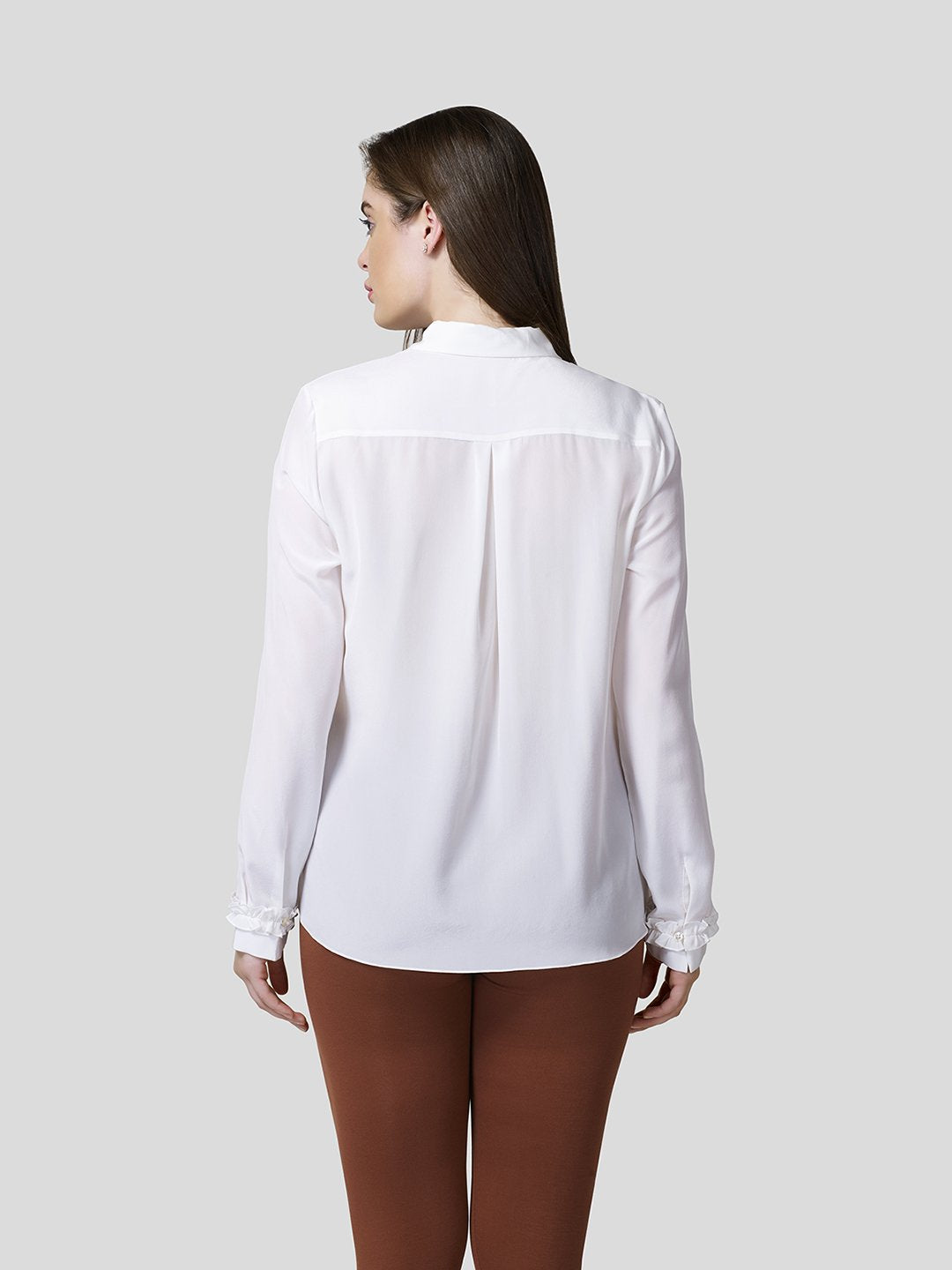 Cuff With Ruffle Trim Detail At Front And Cuff - Zest Mélange  Cuff With Ruffle Trim Detail At Front And Cuff - Zest Mélange