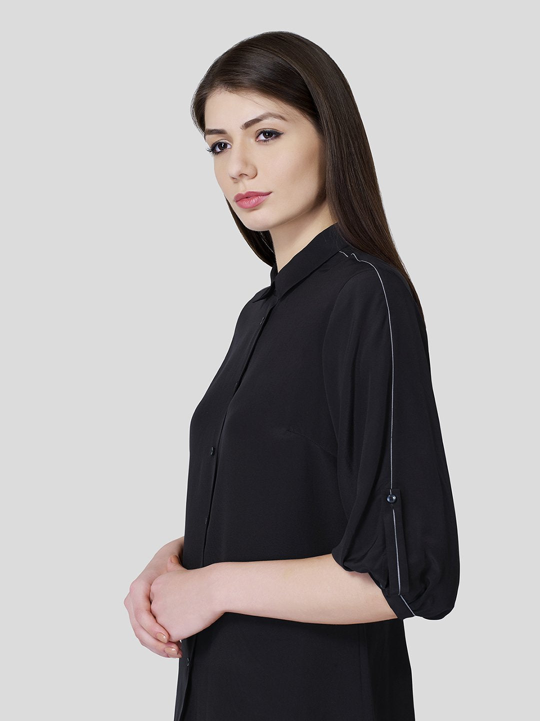 Balloon Sleeve Shirt - Zest Mélange  Balloon Sleeve Shirt - Zest Mélange