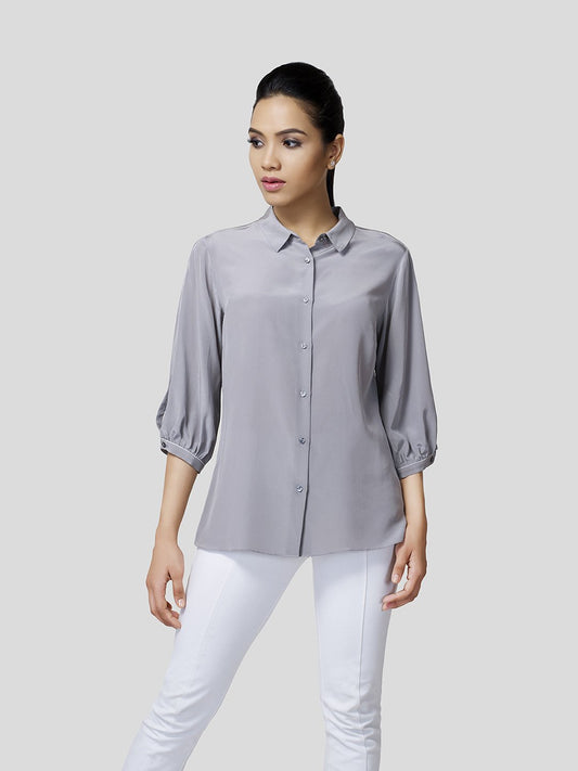 Balloon Sleeve Shirt - Zest Mélange