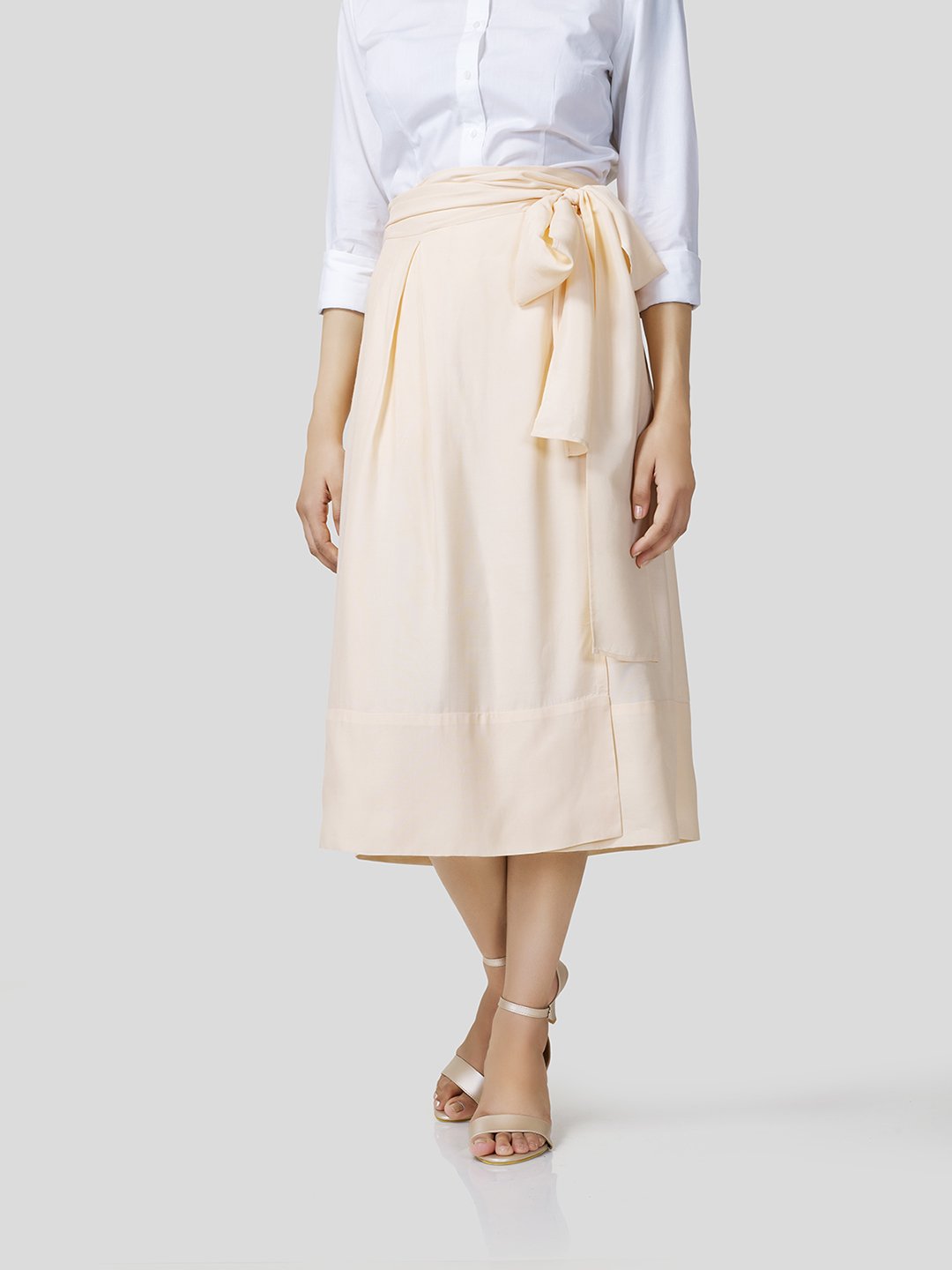 Box Pleated Warp-A-Round Skirt - Zest Mélange  Box Pleated Warp-A-Round Skirt - Zest Mélange