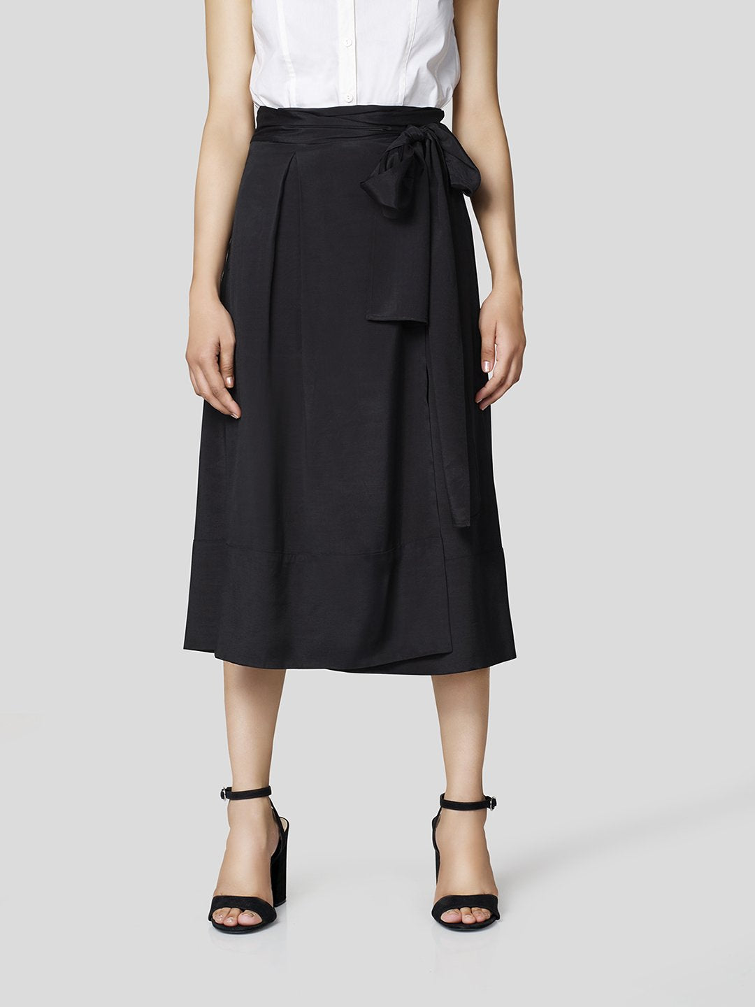 Box Pleated Warp-A-Round Skirt - Zest Mélange  Box Pleated Warp-A-Round Skirt - Zest Mélange