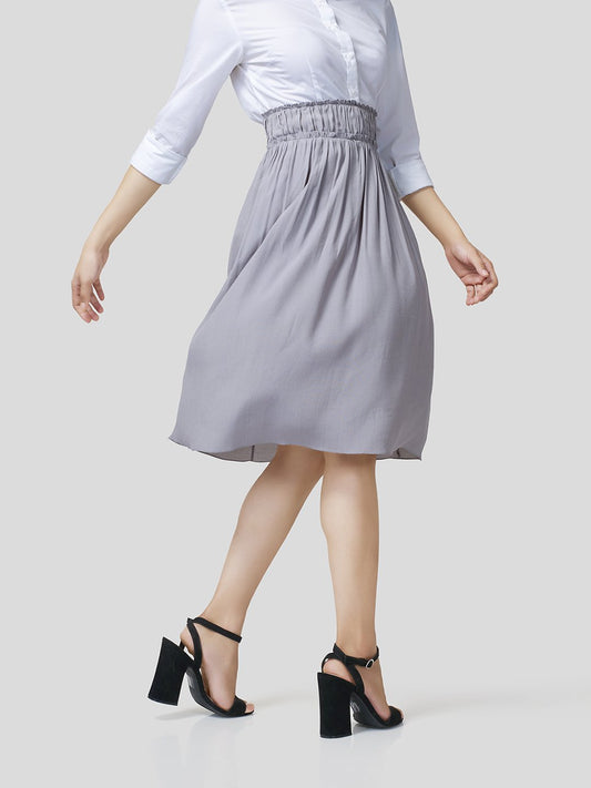 Skirt With Gathered Waistband Detail - Zest Mélange