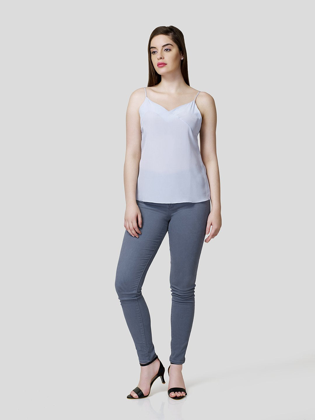 Strappy Camisole With Overlap Detail - Zest Mélange  Strappy Camisole With Overlap Detail - Zest Mélange