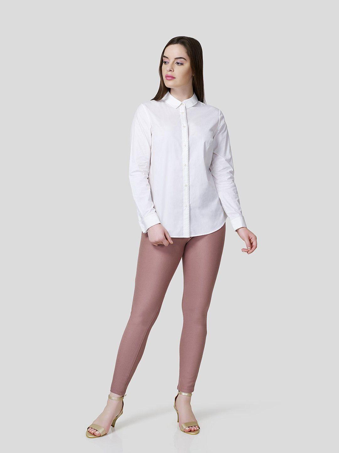 Stripe Piping Detail Shirt - Zest Mélange  Stripe Piping Detail Shirt - Zest Mélange