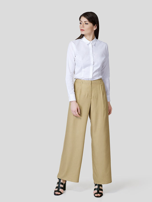 Flared Pants With Tiny Belt Loop Details - Zest Mélange