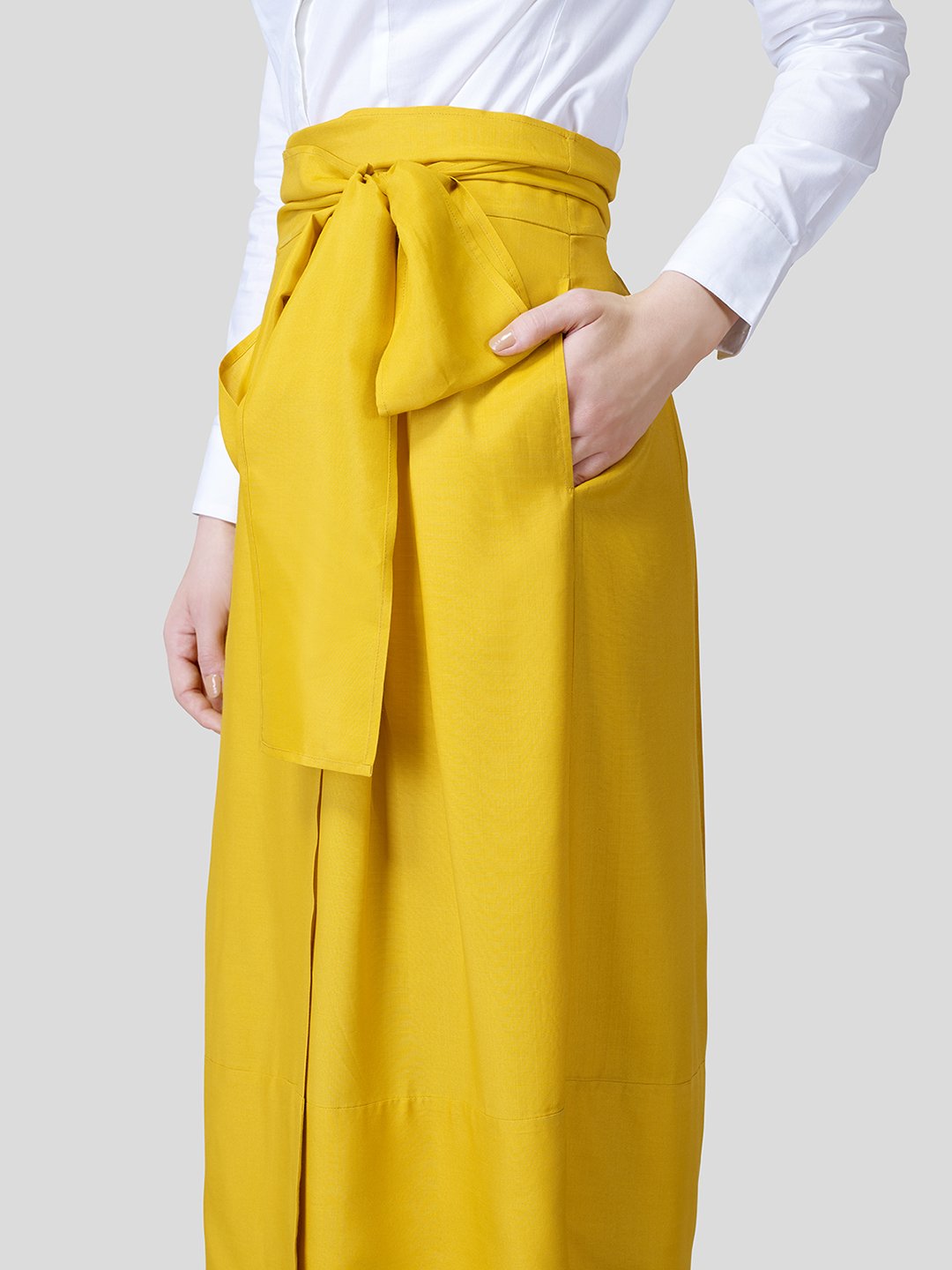 Box Pleated Warp-A-Round Skirt - Zest Mélange  Box Pleated Warp-A-Round Skirt - Zest Mélange