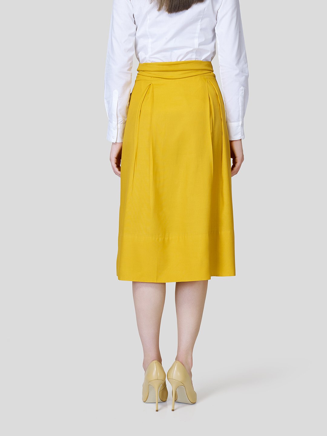 Box Pleated Warp-A-Round Skirt - Zest Mélange  Box Pleated Warp-A-Round Skirt - Zest Mélange