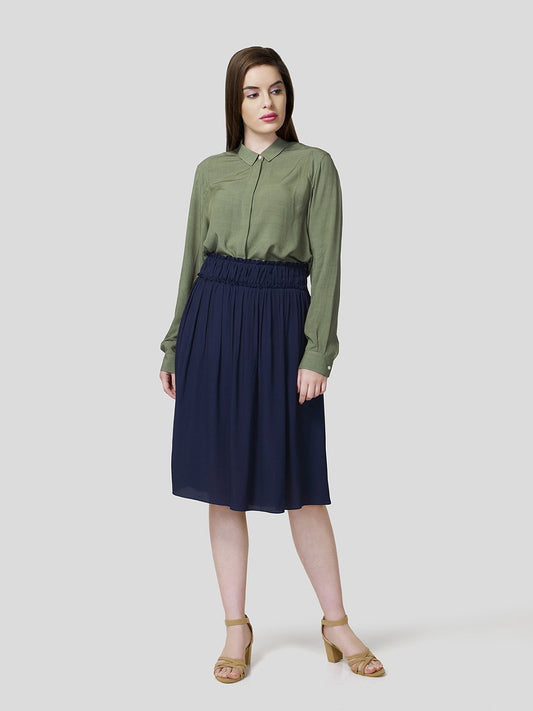 Skirt With Gathered Waistband Detail - Zest Mélange