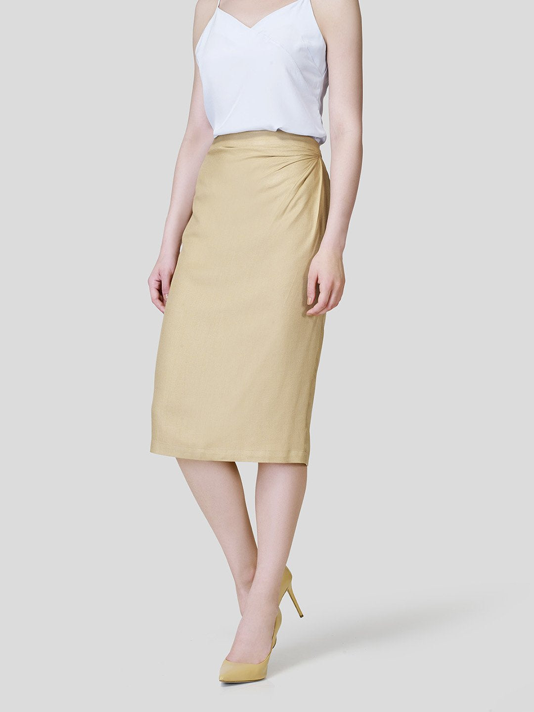 Draped Front Skirt - Zest Mélange  Draped Front Skirt - Zest Mélange