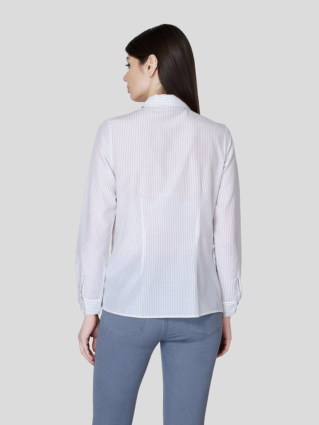 Draped Front Shirt - Zest Mélange  Draped Front Shirt - Zest Mélange