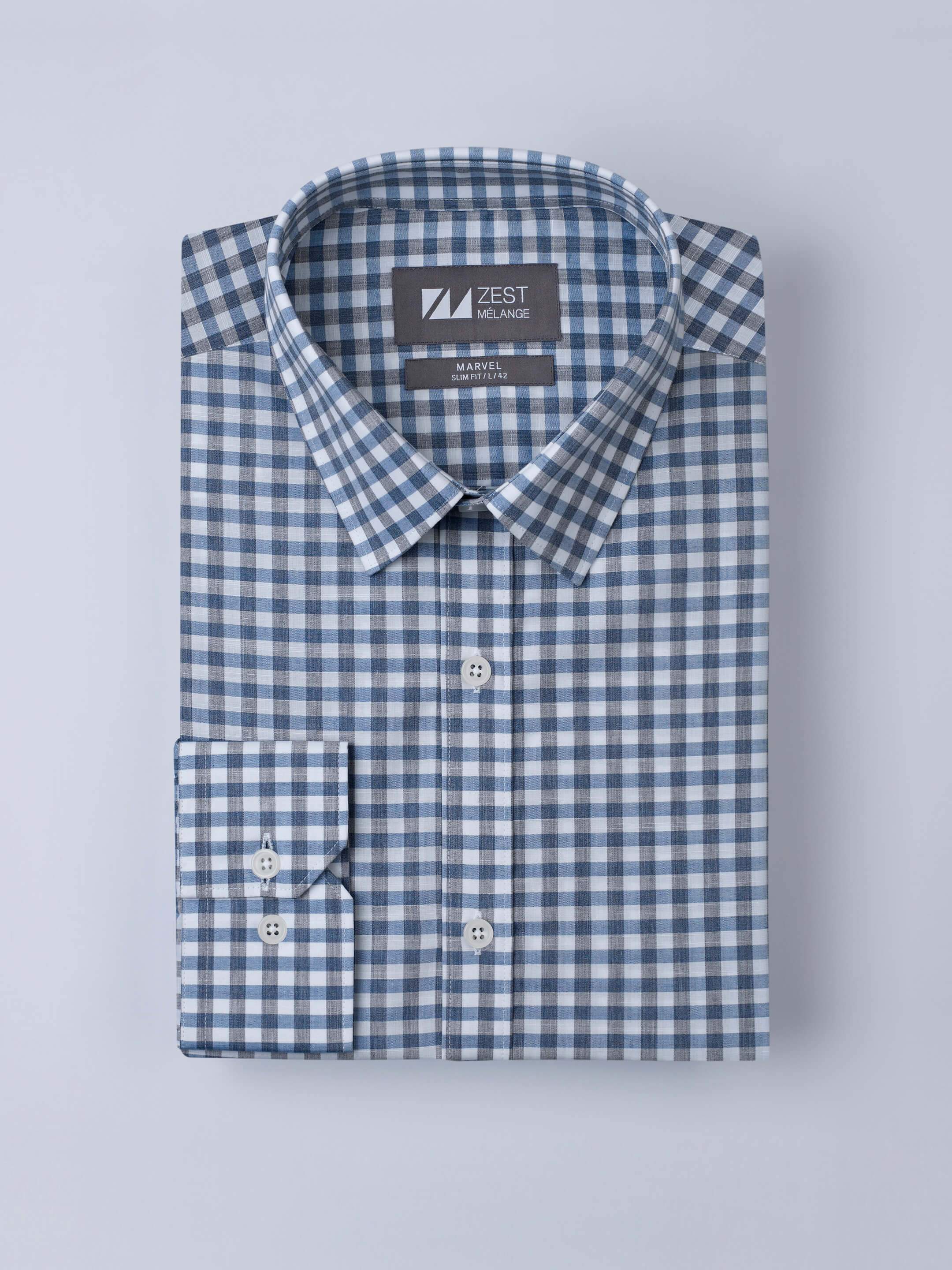 Tricolor Gingham Shirt - Zest Mélange Tricolor Gingham Shirt - Zest Mélange