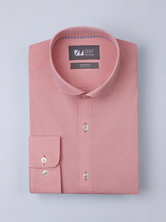 Cut Way Collar Shirt With Contrast Piping Detail - Zest Mélange