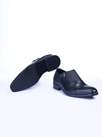 Single Buckle Monk Shoes With Zm Embossed Detail (Black) - Zest Mélange  Single Buckle Monk Shoes With Zm Embossed Detail (Black) - Zest Mélange