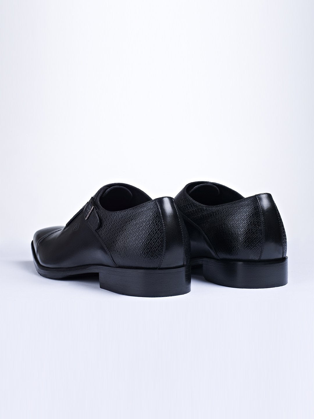 Single Buckle Monk Shoes With Zm Embossed Detail (Black) - Zest Mélange  Single Buckle Monk Shoes With Zm Embossed Detail (Black) - Zest Mélange