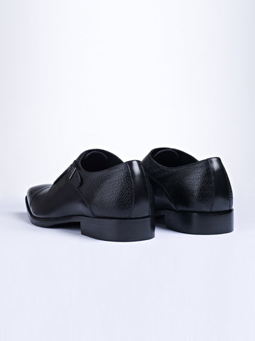 Single Buckle Monk Shoes With Zm Embossed Detail (Black) - Zest Mélange  Single Buckle Monk Shoes With Zm Embossed Detail (Black) - Zest Mélange