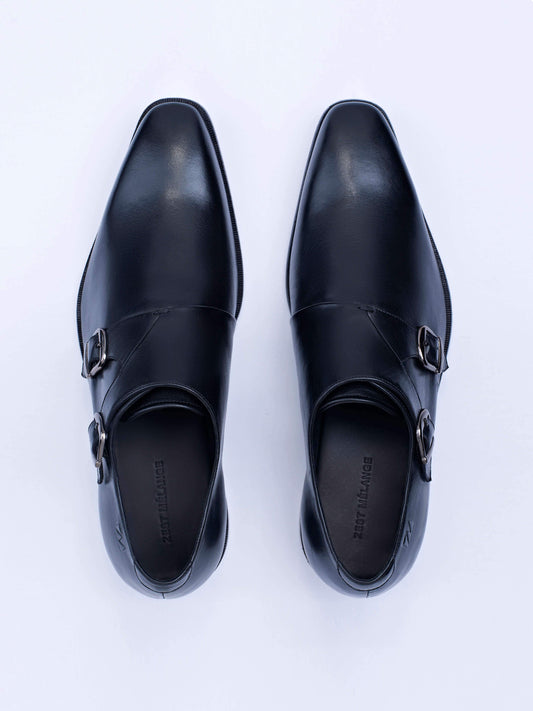 Classic Double Buckle Monk Shoes - Zest Mélange