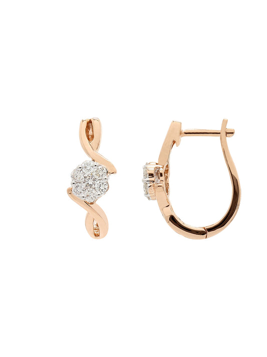 Real Diamond Cluster Hoop Earring - Zest Mélange