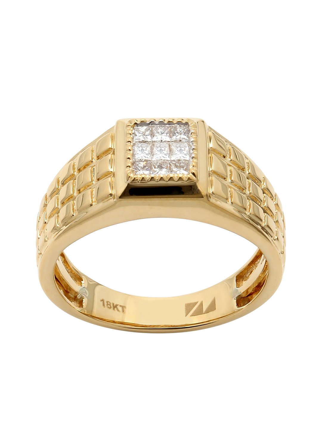 Real Diamond Mens Princess Diamond Ring - Zest Mélange  Real Diamond Mens Princess Diamond Ring - Zest Mélange