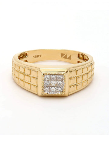 Real Diamond Mens Princess Diamond Ring - Zest Mélange  Real Diamond Mens Princess Diamond Ring - Zest Mélange