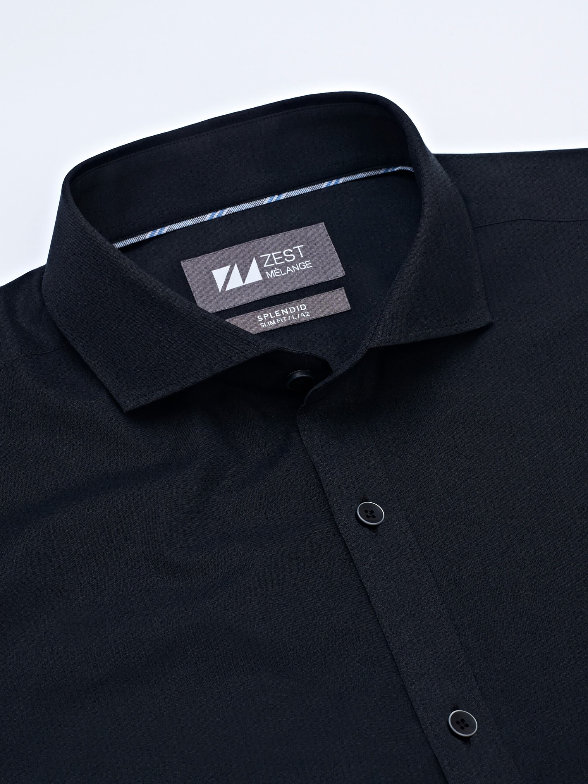 Cutaway Collar Shirt With Contrast Piping Detail Zest Mlange Cutaway Collar Shirt With Contrast Piping Detail Zest Mlange