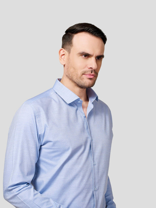 Dobby Spread Collar Shirt - Zest Mélange