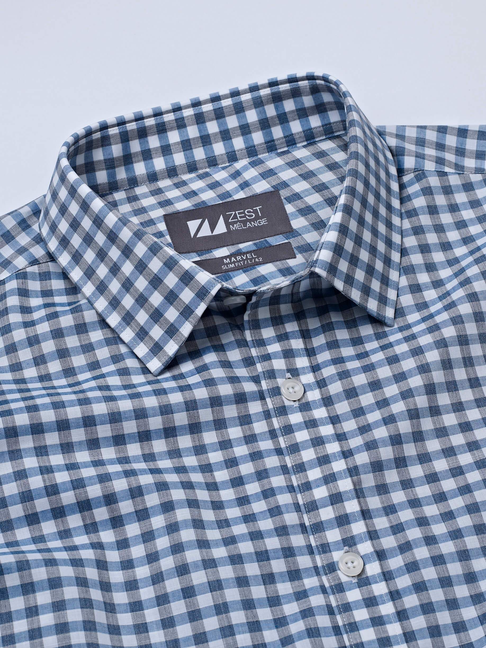 Tricolor Gingham Shirt - Zest Mélange Tricolor Gingham Shirt - Zest Mélange