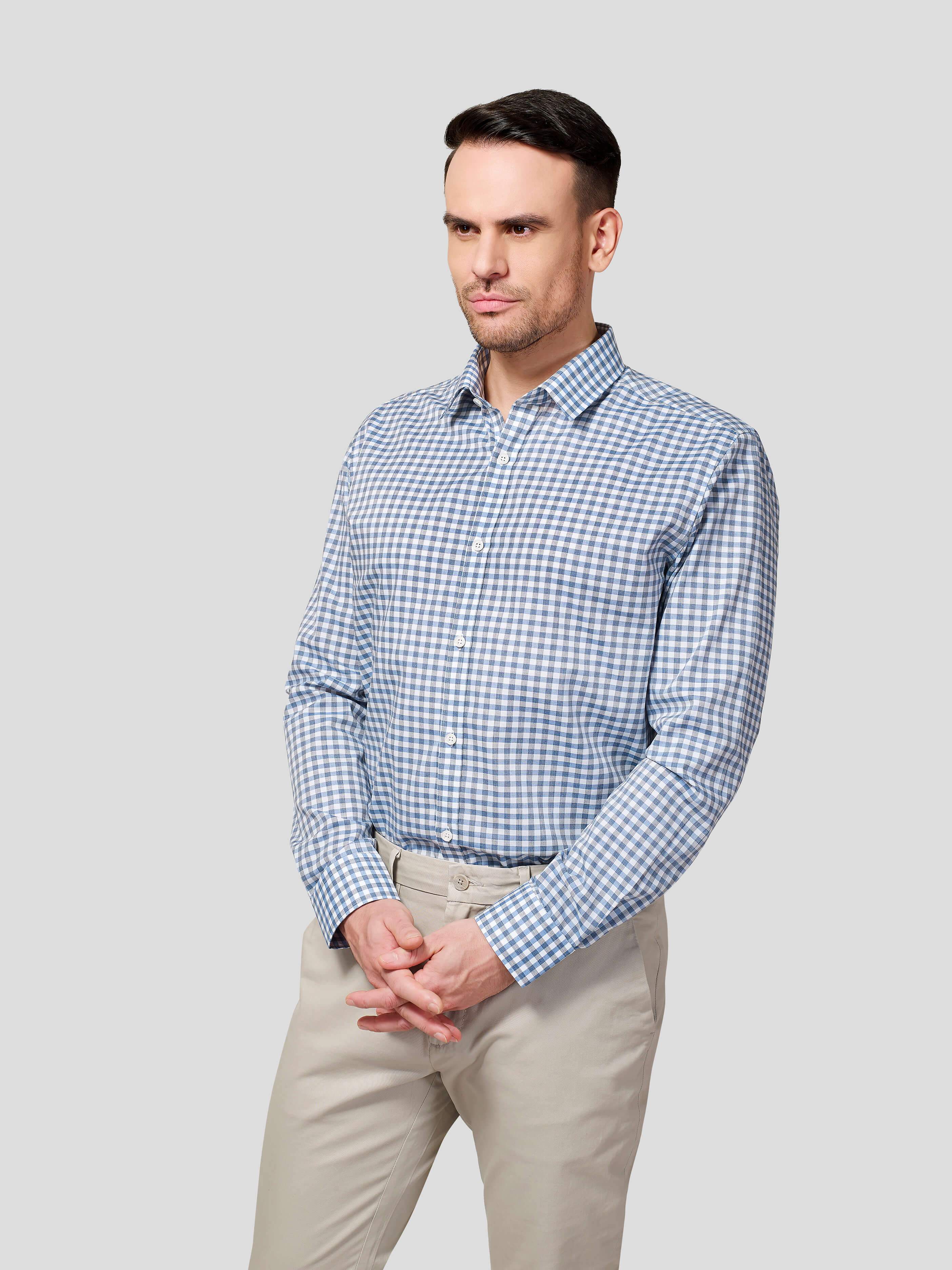 Tricolor Gingham Shirt - Zest Mélange Tricolor Gingham Shirt - Zest Mélange