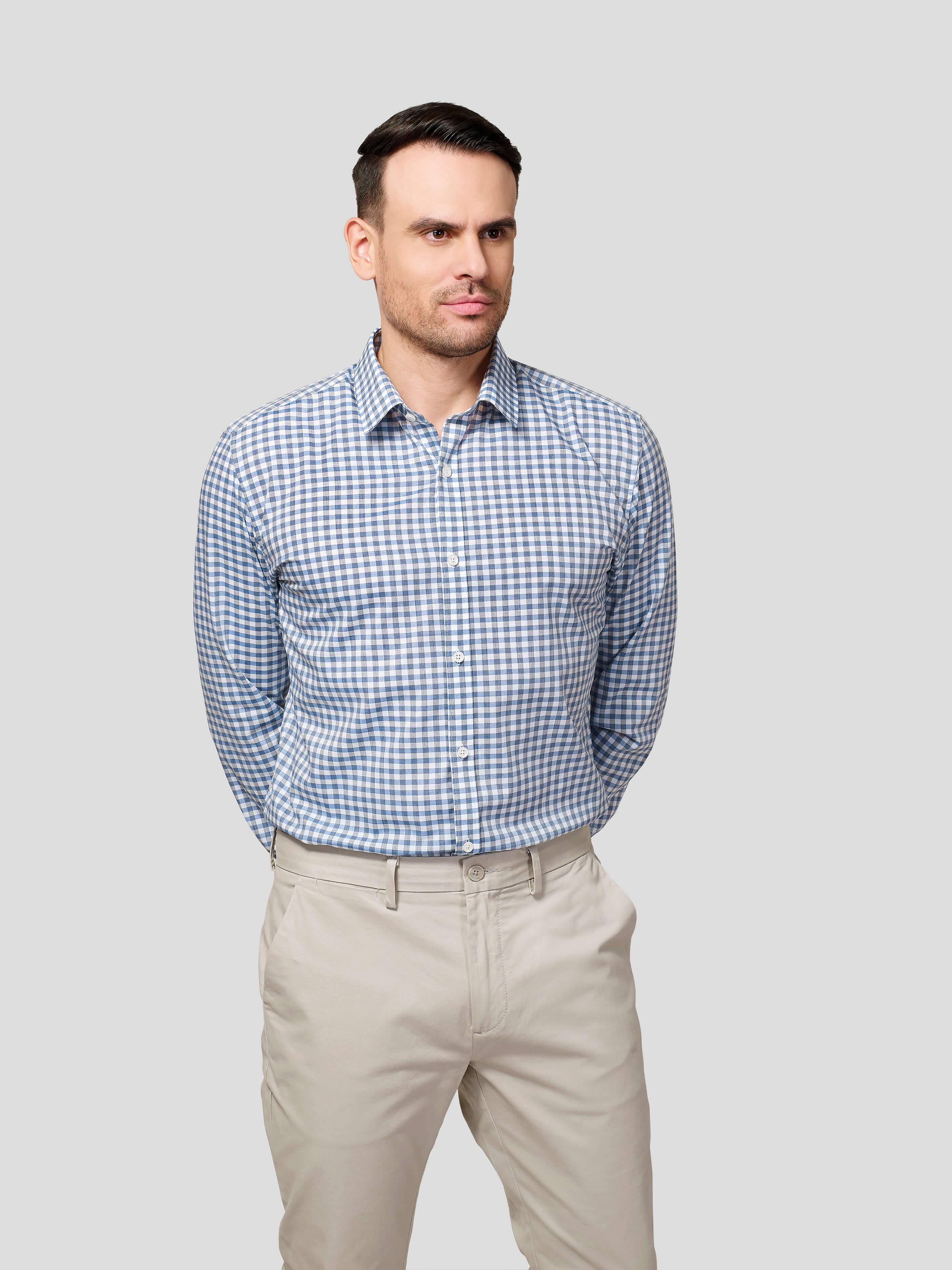 Tricolor Gingham Shirt - Zest Mélange Tricolor Gingham Shirt - Zest Mélange