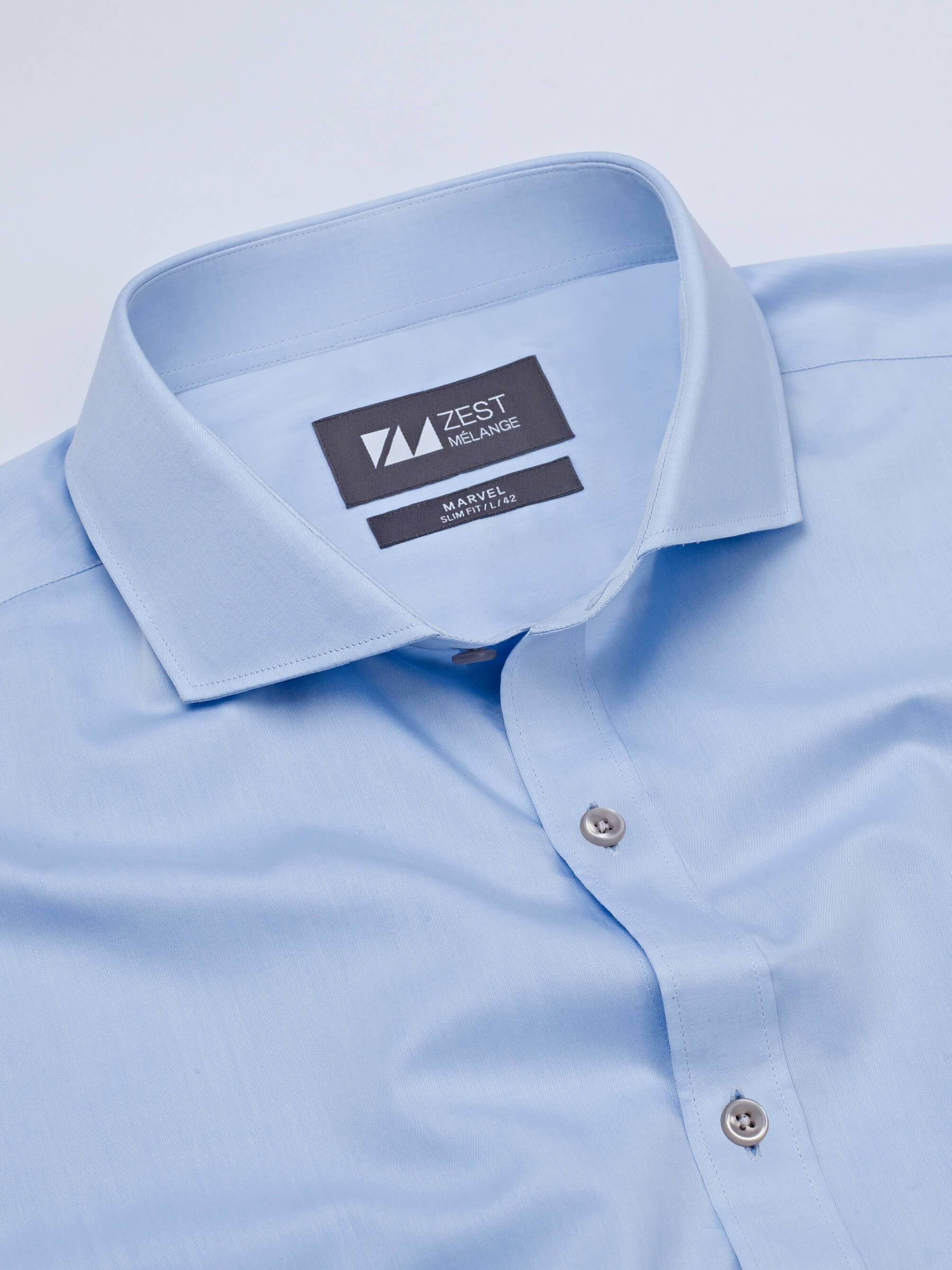 Classic Cut Way Collar Shirt - Zest Mélange Classic Cut Way Collar Shirt - Zest Mélange