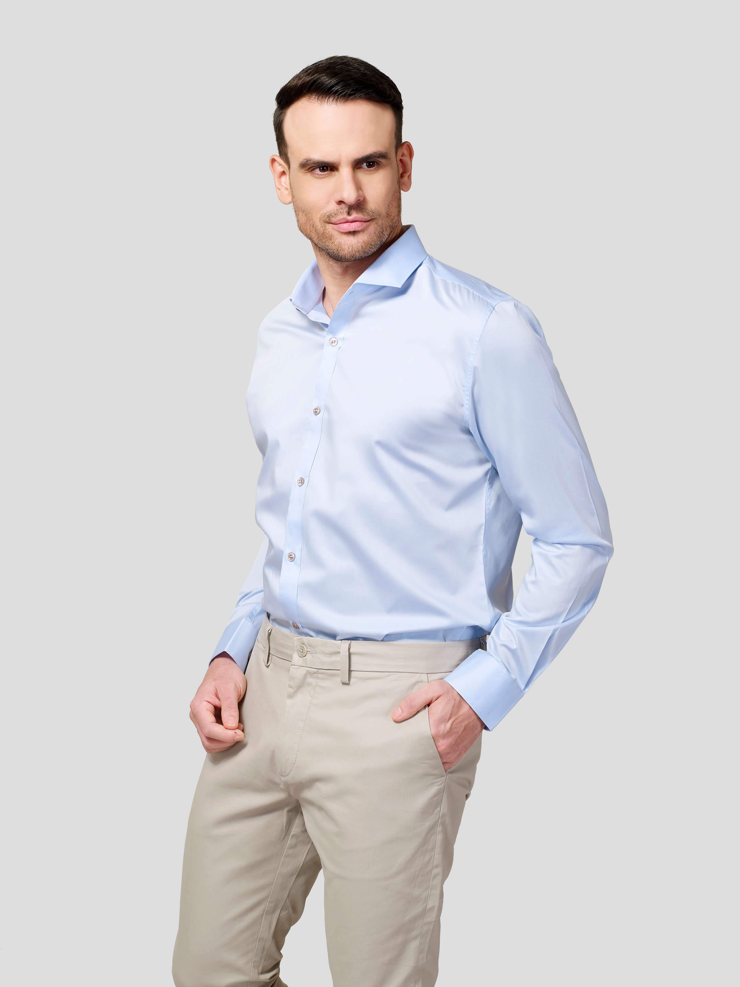 Classic Cut Way Collar Shirt - Zest Mélange Classic Cut Way Collar Shirt - Zest Mélange