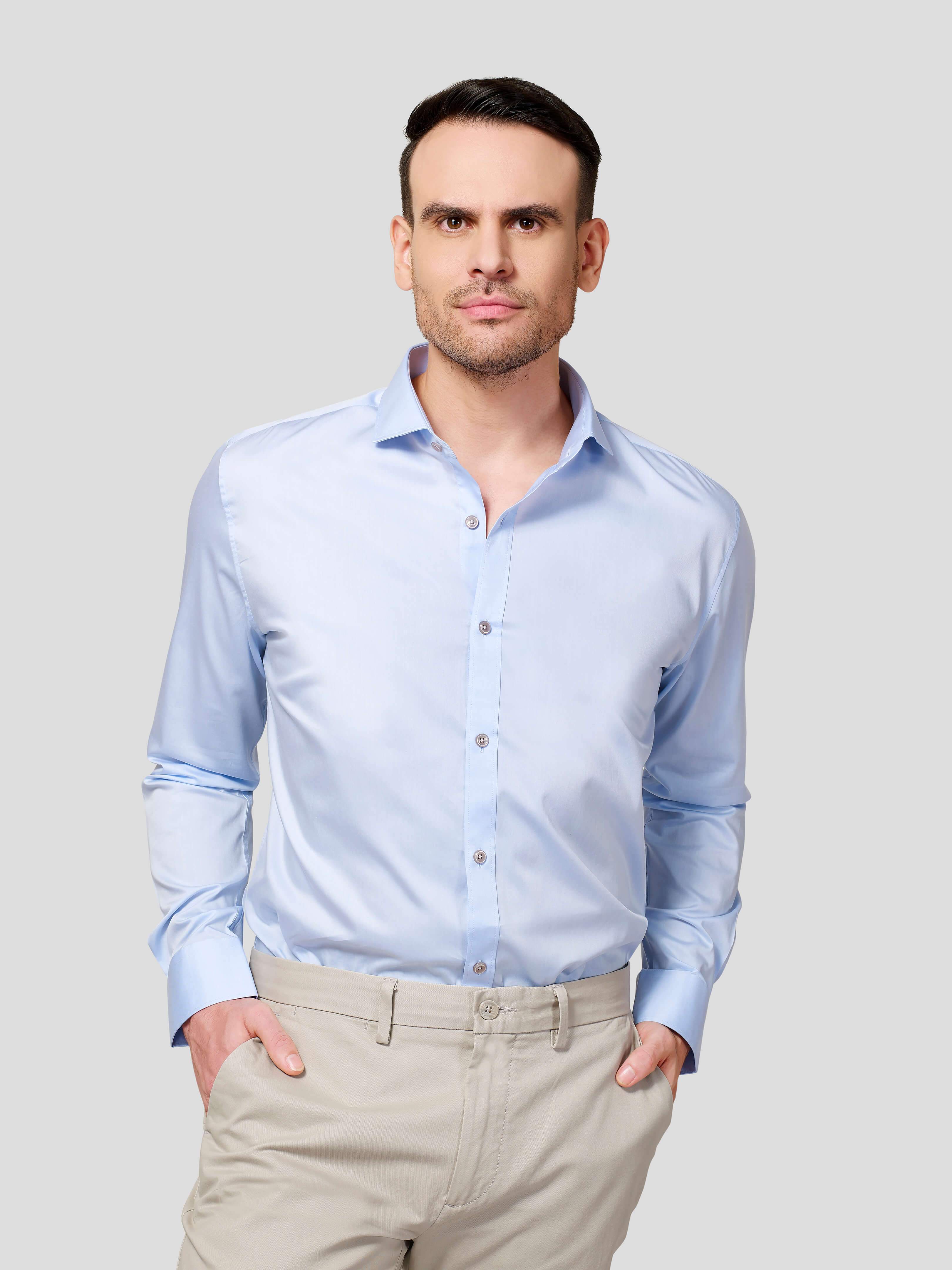 Classic Cut Way Collar Shirt - Zest Mélange Classic Cut Way Collar Shirt - Zest Mélange