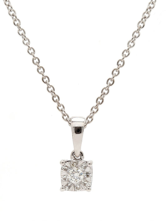 Real Diamond Illussion Cluster Pendant With Chain - Zest Mélange